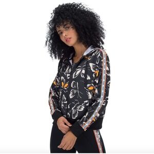 Adidas x Farm Rio Butterfly Print Track Jacket Hoodie Black Small